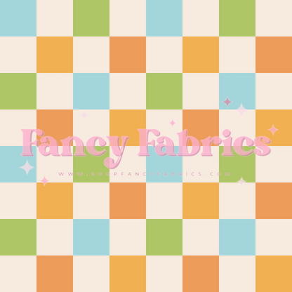 Lauren Liza Designs | Checkers Papaya | PREORDER | By The Yard