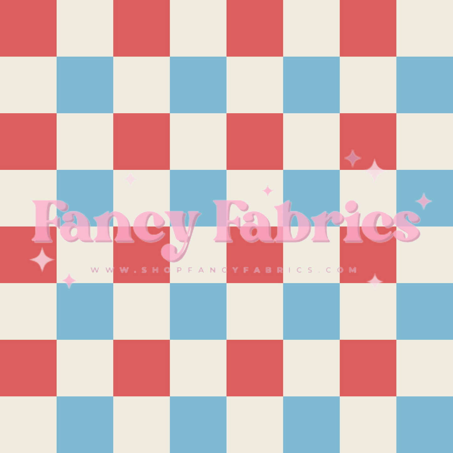 Lauren Liza Designs | Red White Blue Checkers | PREORDER | By The Yard