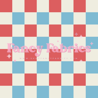 Lauren Liza Designs | Red White Blue Checkers | PREORDER | By The Yard