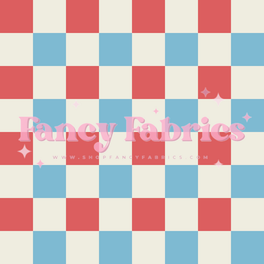 Lauren Liza Designs | Red White Blue Checkers | PREORDER | By The Yard