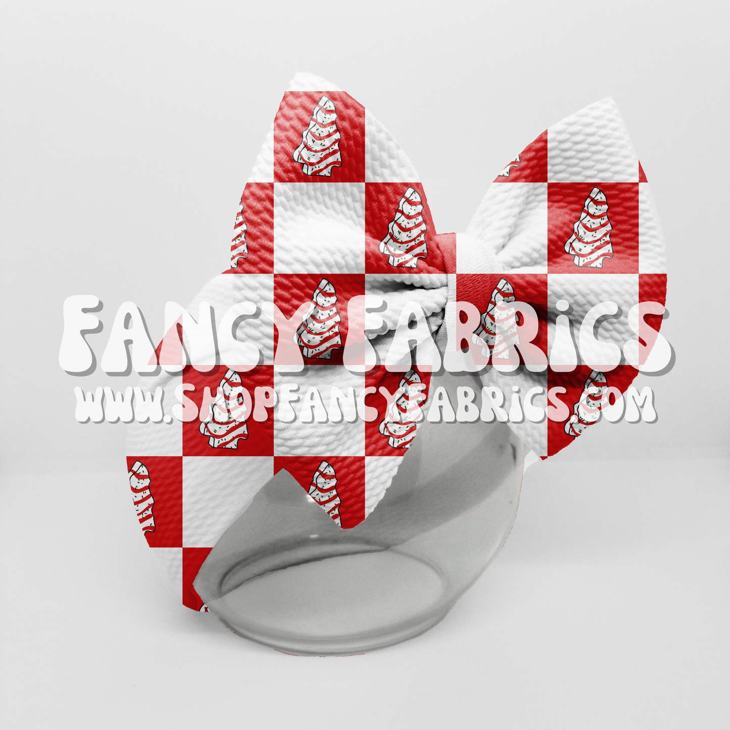 Christmas Cake Checkers (Red) | PREORDER | By The Yard