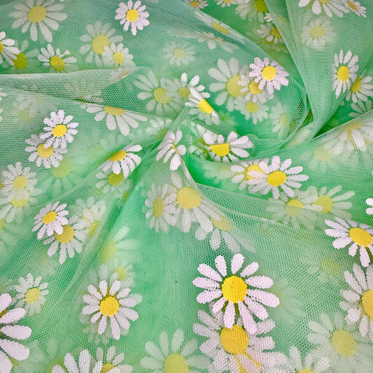 Stamped Daisy (Green) | Mesh