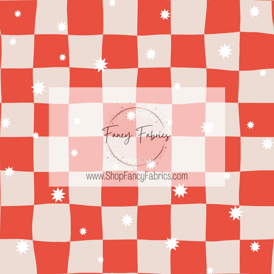 Sparkle Check (Red) | PREORDER | By The Yard