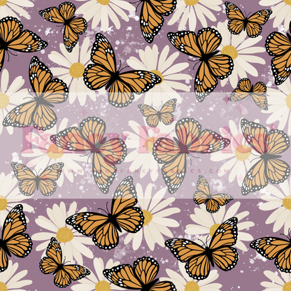 Butterfly Flowers (Purple) | PREORDER | By The Yard