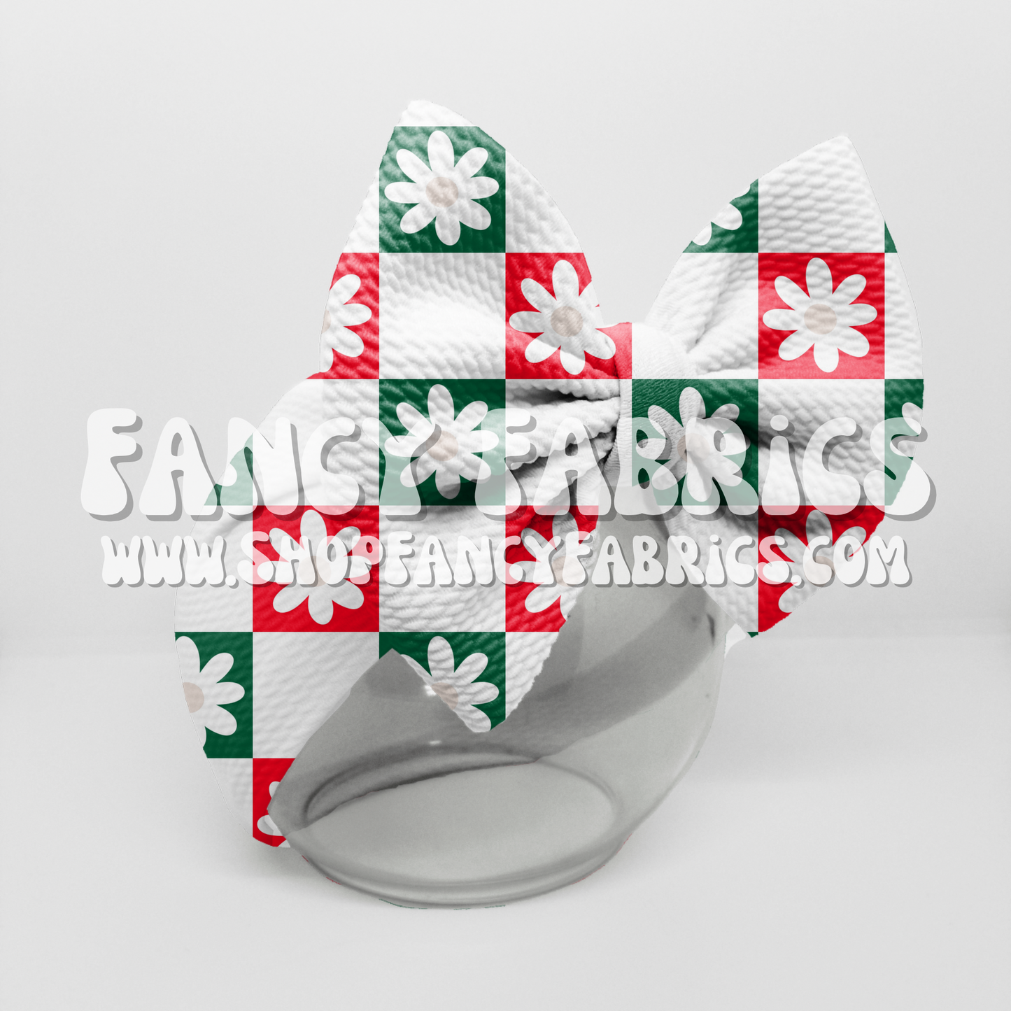 Christmas Flower Checkers | PREORDER | By The Yard