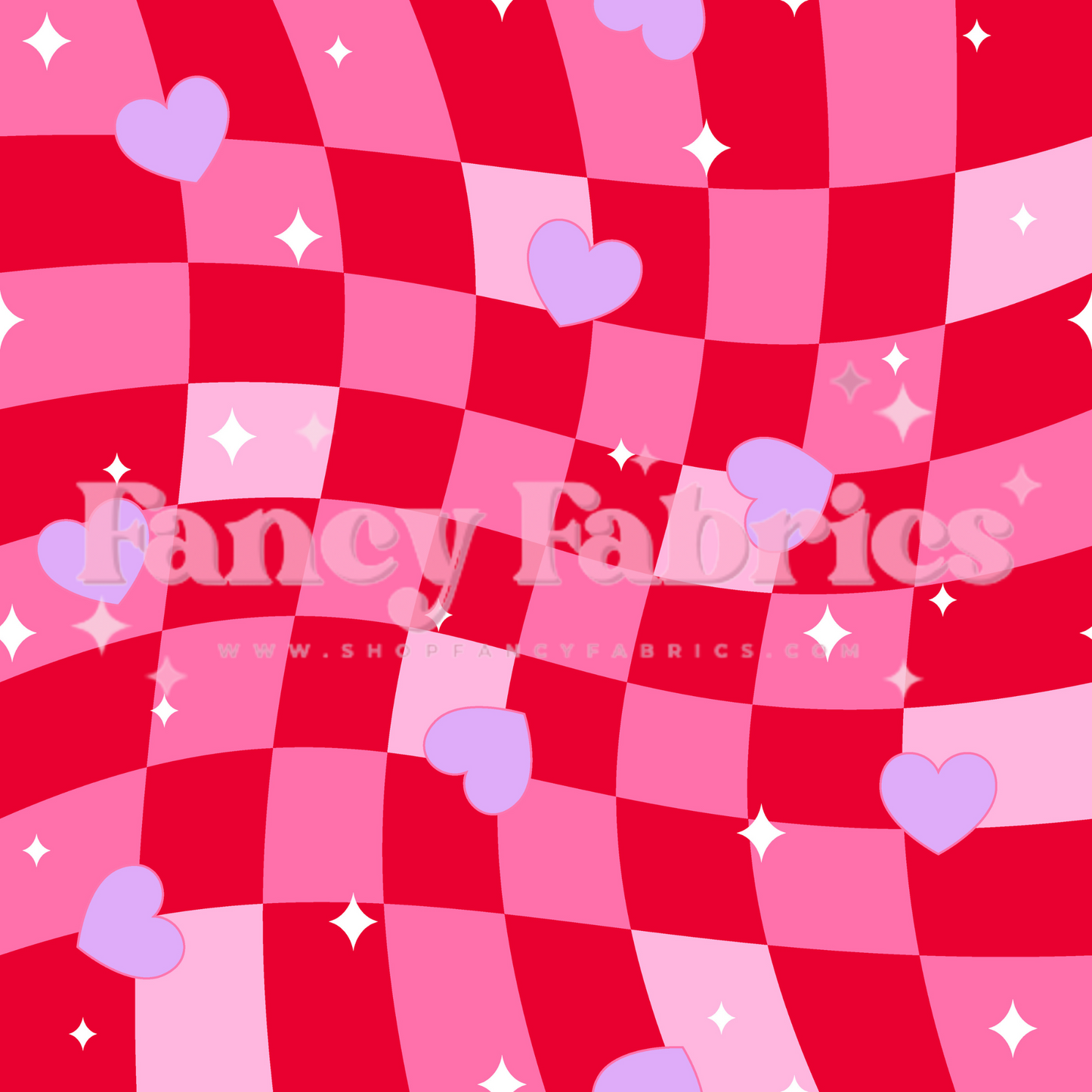 Muse Bloom | Funky Checkered Hearts | PREORDER | Fabric By The Yard