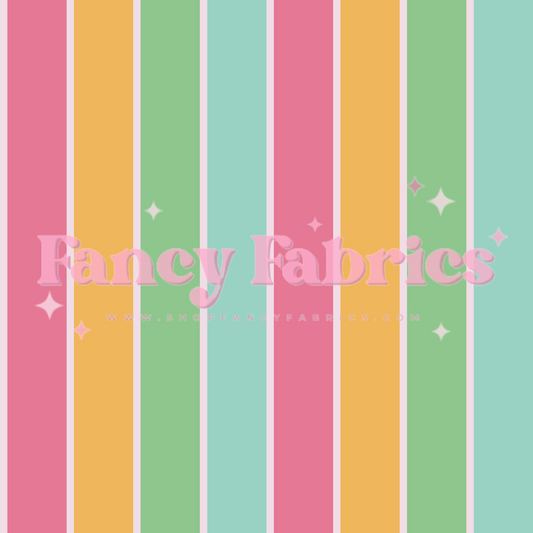 Lauren Liza Designs | Stripes Neon Pastel | PREORDER | By The Yard