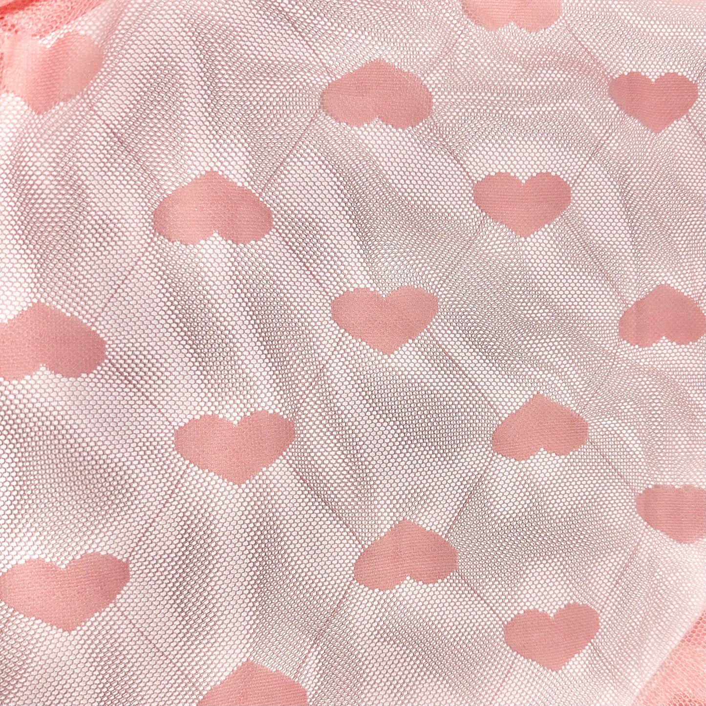 Pattern Hearts (Pink) | Stretch Mesh | Ready To Ship