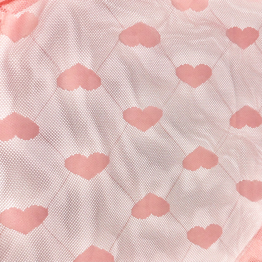 Pattern Hearts (Pink) | Stretch Mesh | Ready To Ship