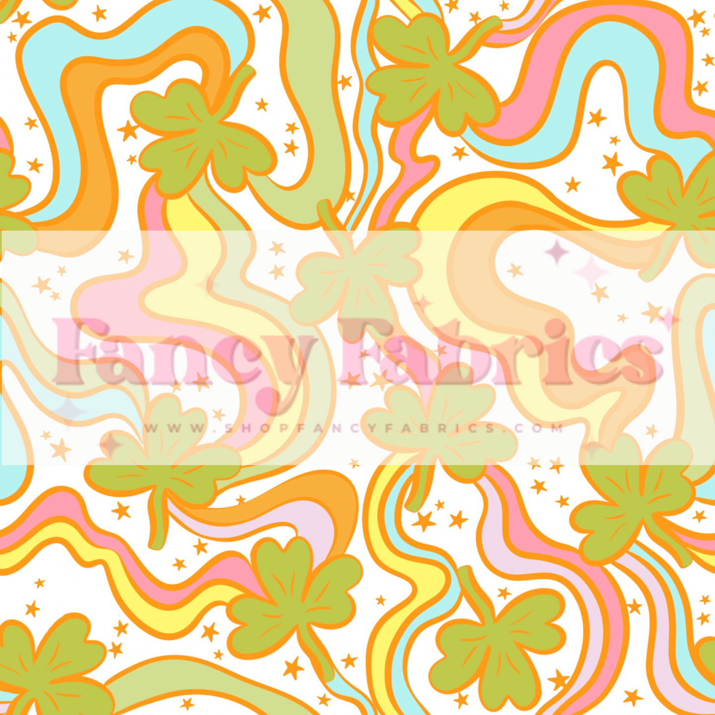 Colorful Clover Swirls | PREORDER | By The Yard