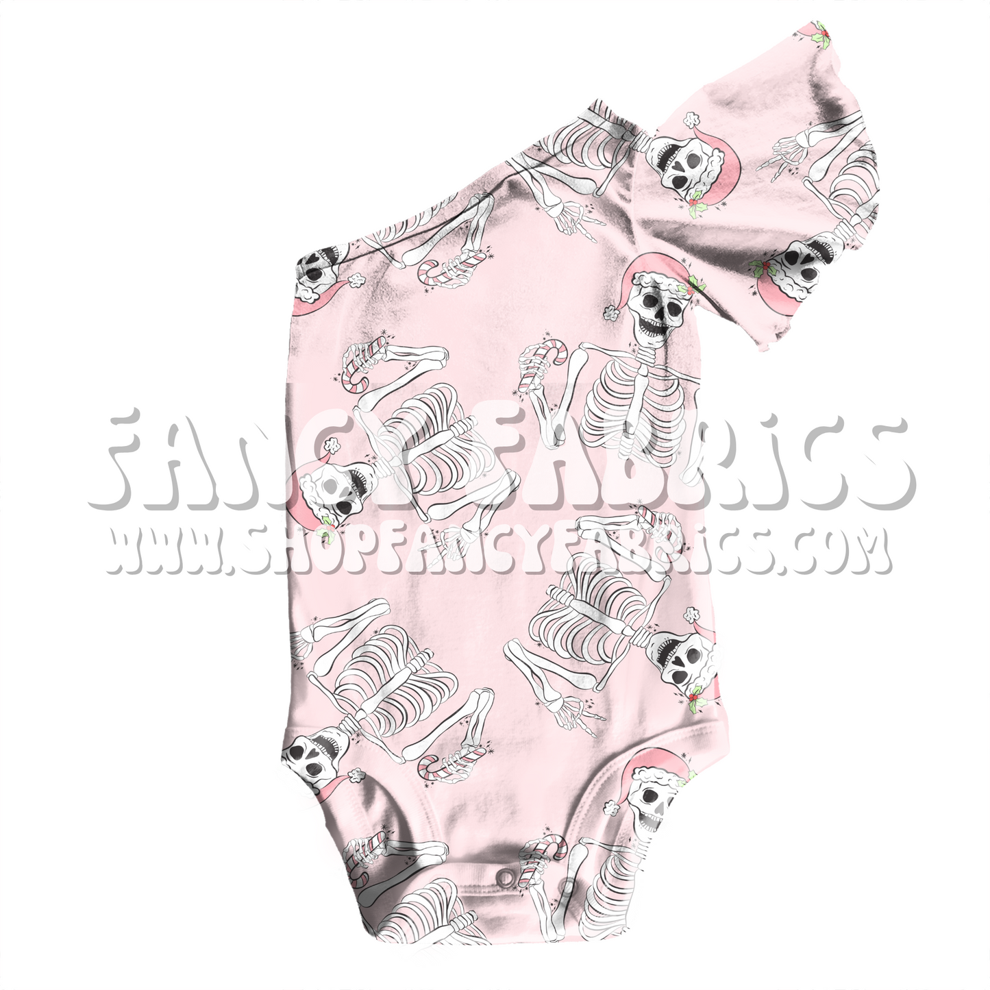 Christmas Skeletons (Light Pink) | PREORDER | By The Yard