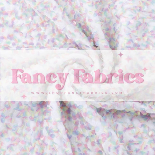 Pastel Princess | Stretch Sequin Velvet | Ready To Ship