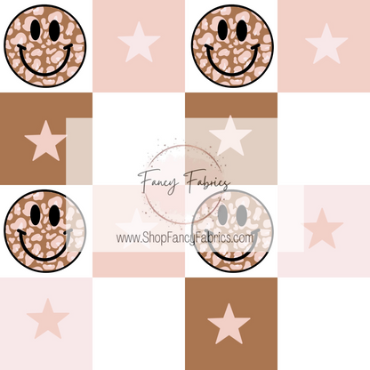 Boho Smiley Checkers | PREORDER | By The Yard