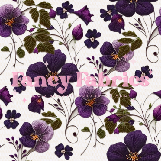 Purple Floral Embroidery | PREORDER | By The Yard