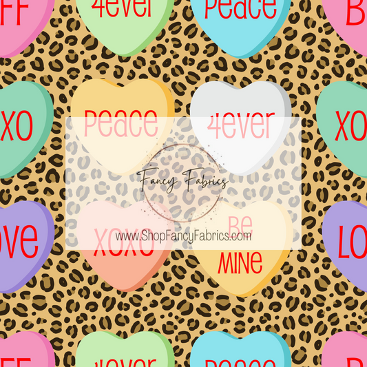 Leopard Convo Hearts | PREORDER | By The Yard