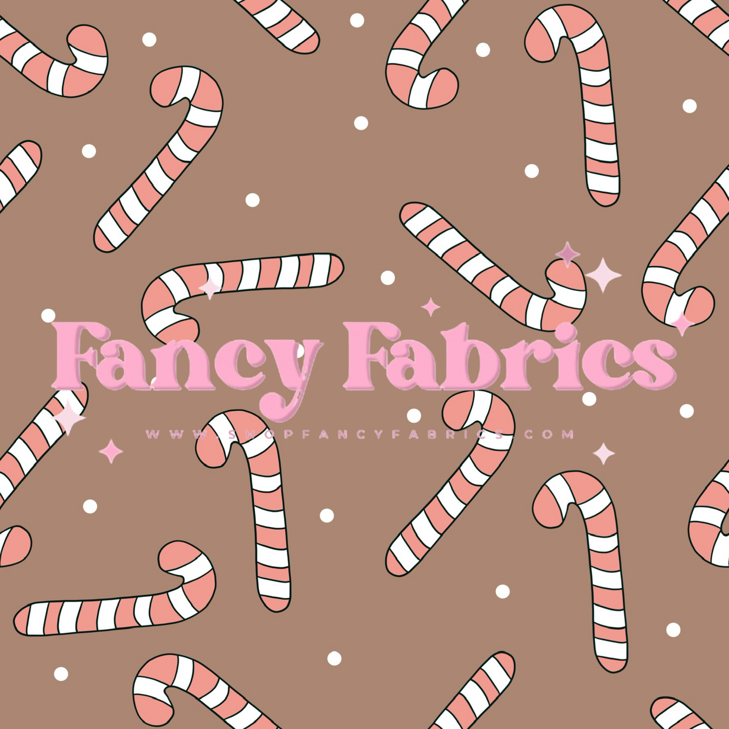 Candy Canes (Beige) | PREORDER | By The Yard