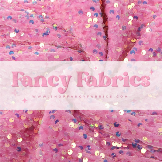 Baby Pink | Stretch Sequin Velvet