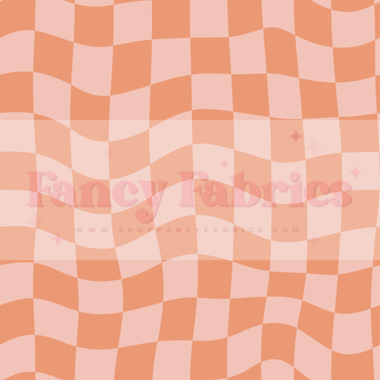 Aspyn Reign | Trippy Checkers (Orange) | PREORDER | By The Yard