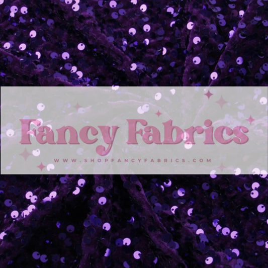 Dark Purple | Stretch Sequin Velvet | Ready To Ship