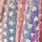 Light Pink | Heart Sequin Mesh