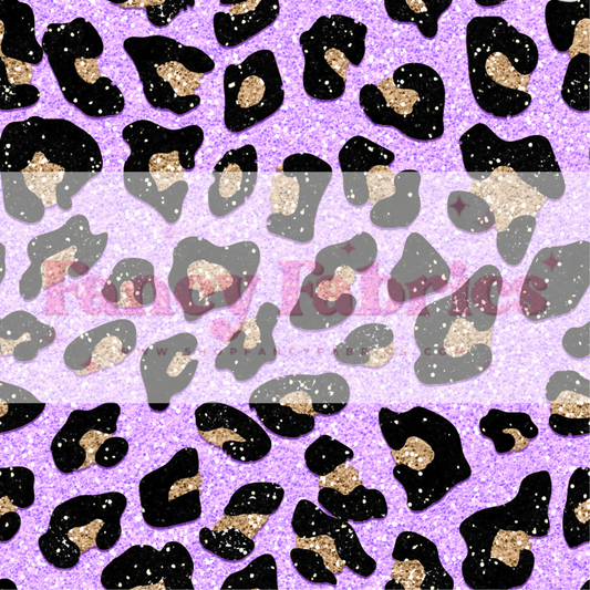 Purple Glitter Leopard | PREORDER | By The Yard