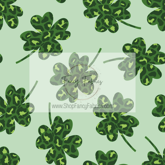 Green Leopard Clovers | PREORDER | By The Yard