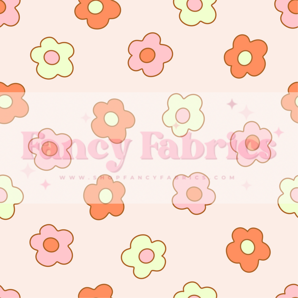 Light Groovy Daisies | PREORDER | By The Yard