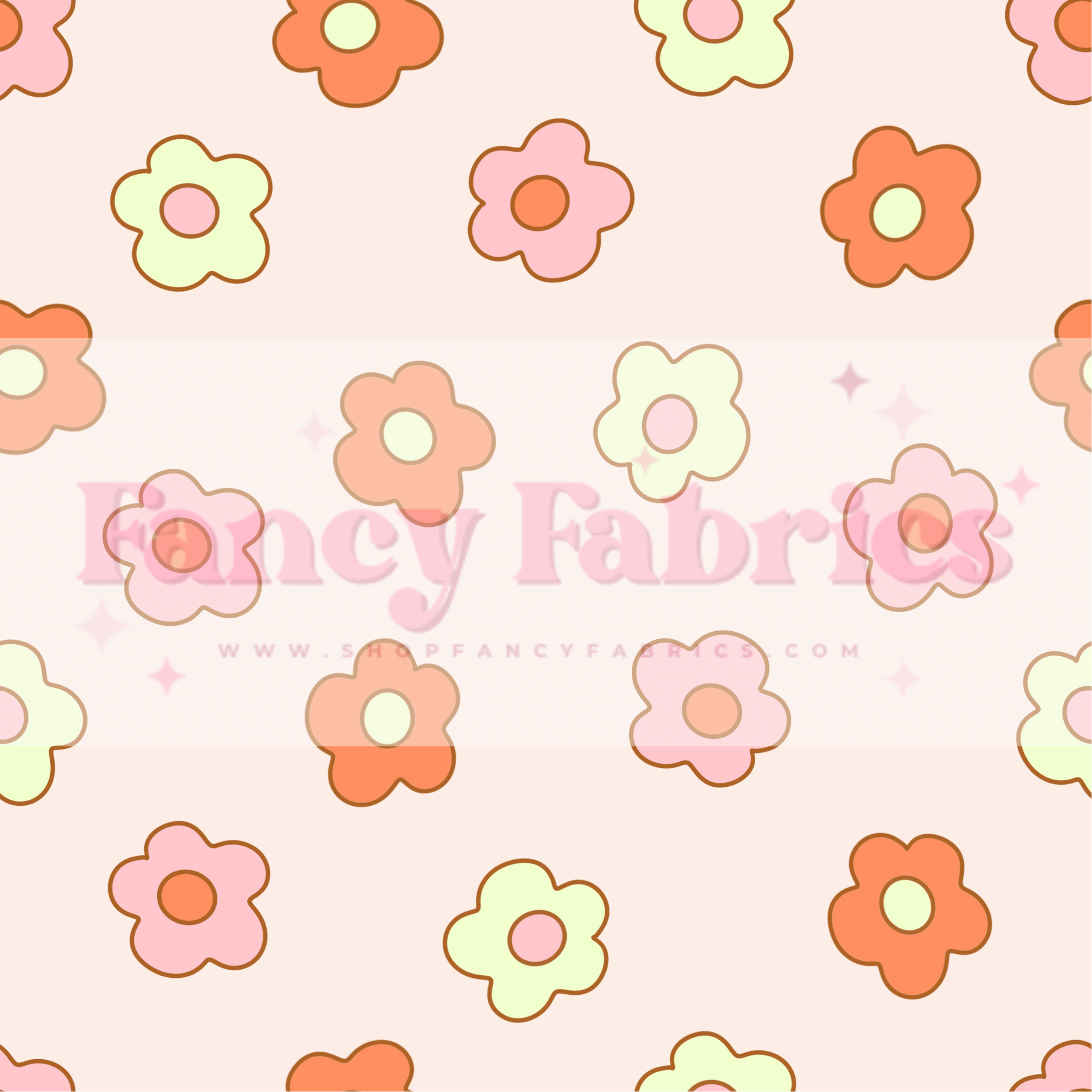 Light Groovy Daisies | PREORDER | By The Yard