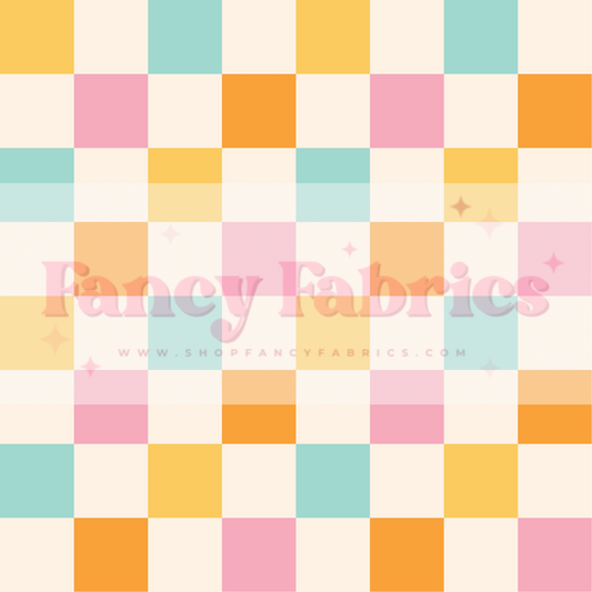Bright Groovy Checkers | PREORDER | By The Yard