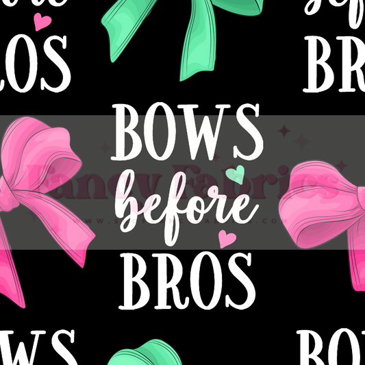 Creative Graphics | Bows Before Bros (Black) | PREORDER | By The Yard