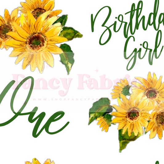 Creative Graphics | First Birthday Sunflowers | PREORDER | By The Yard