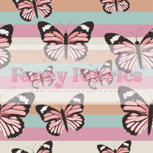 Spring Striped Butterflies | PREORDER | By The Yard