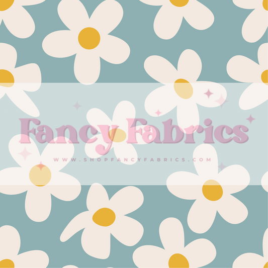 Muse Bloom | Simple Daisies (Blue) | PREORDER | By The Yard