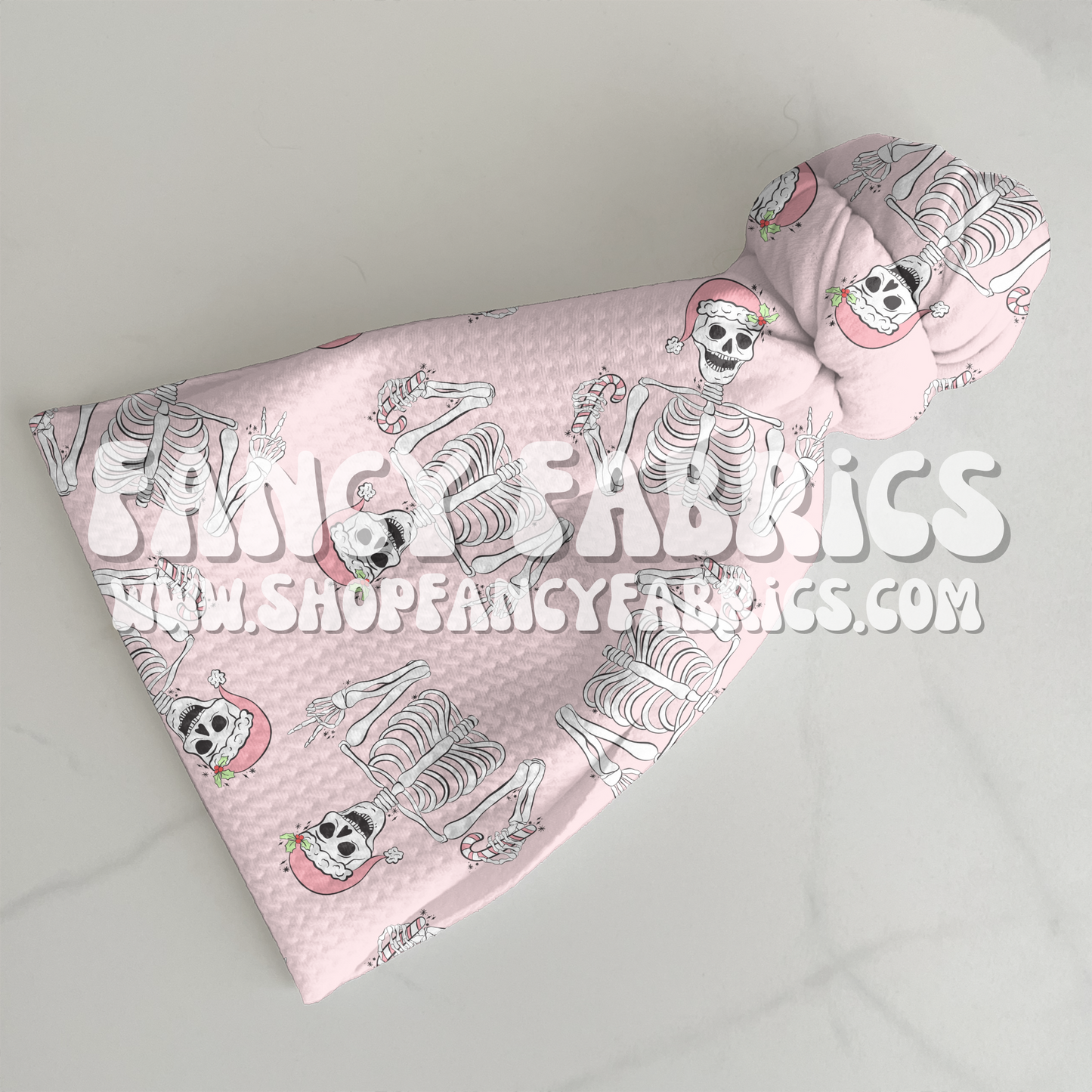 Christmas Skeletons (Light Pink) | PREORDER | By The Yard