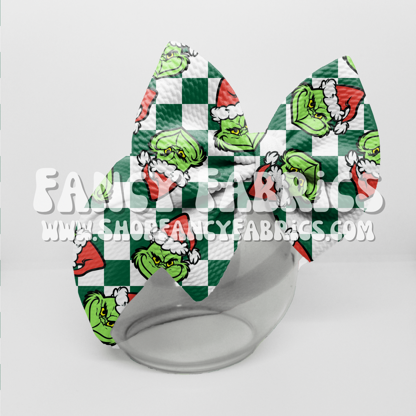 Green Face Checkers (Green) | PREORDER | By The Yard