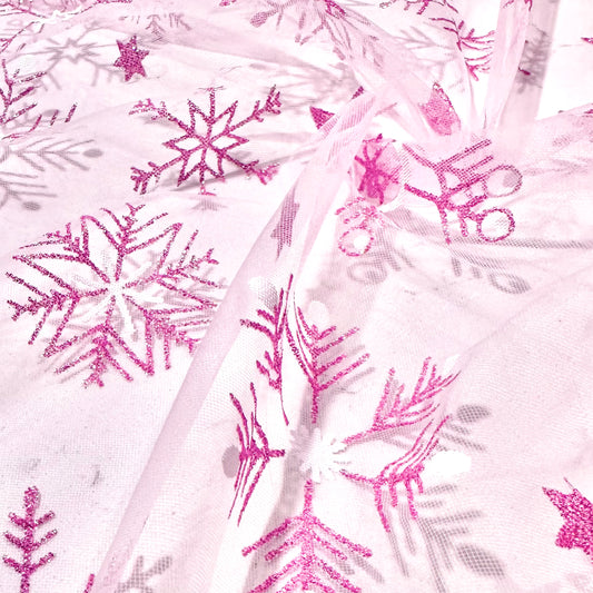 Pink Sparkle Snowflakes | Mesh