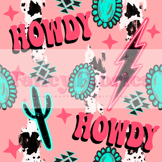 Howdy (Pink) | PREORDER | Fabric By The Yard