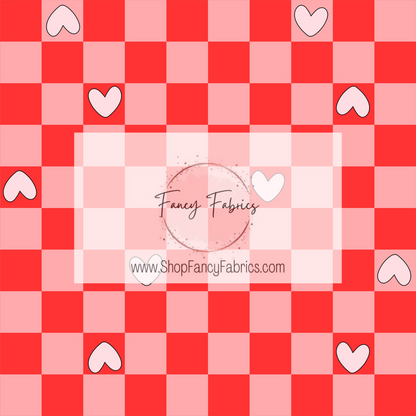 Red V-Day Checkers | PREORDER | By The Yard