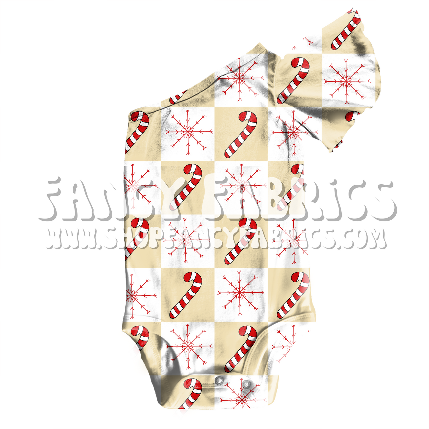 Candy Cane Checkers (Beige) | PREORDER | By The Yard