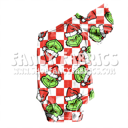 Green Face Checkers (Red) | PREORDER | By The Yard