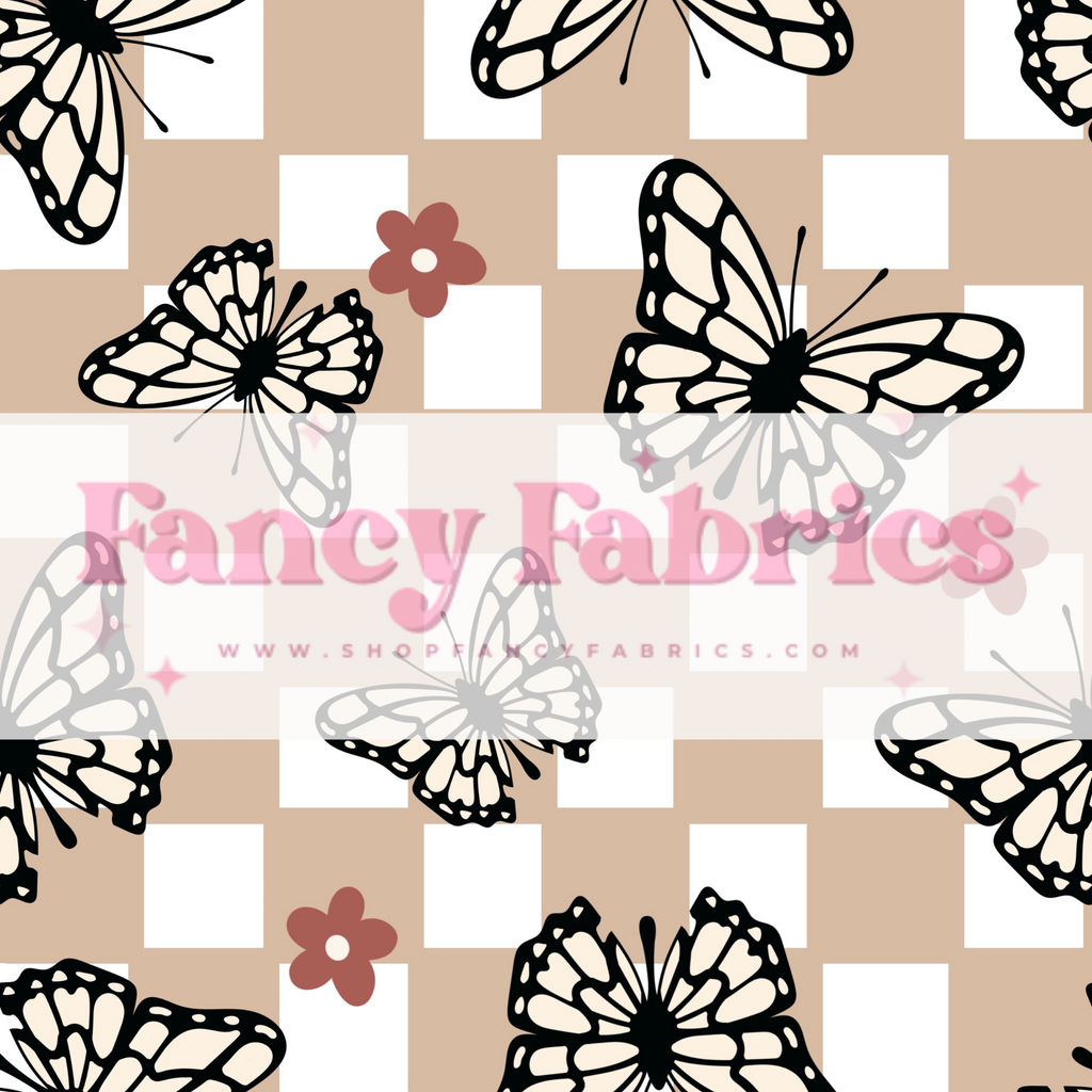 Checkered Monarchs (Tan) | PREORDER | By The Yard