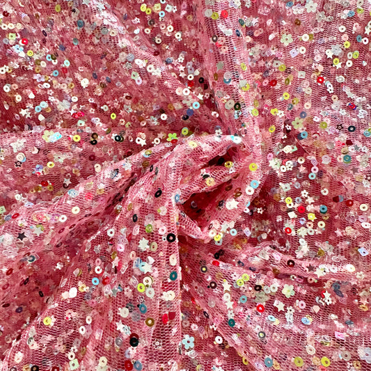 Pink | Confetti Sequin Mesh