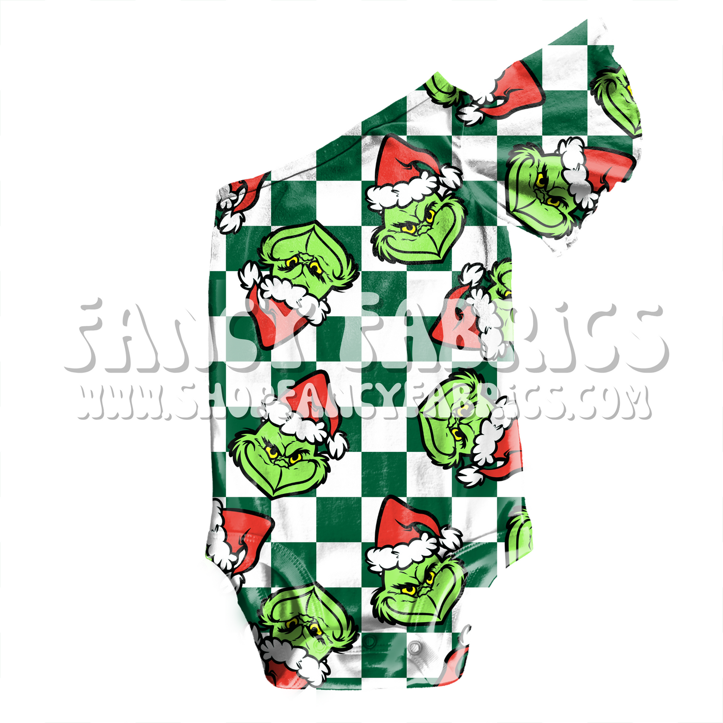 Green Face Checkers (Green) | PREORDER | By The Yard