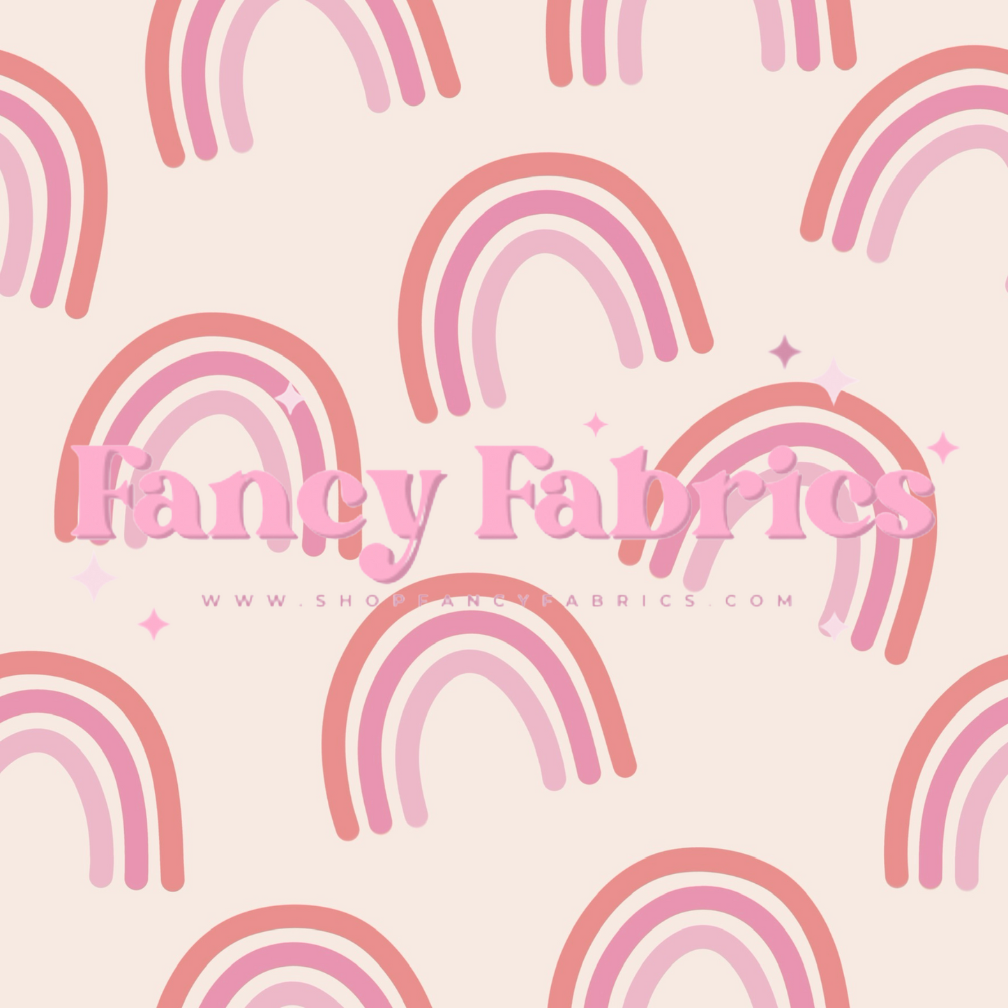 Lauren Liza Designs | Rainbows Pink | PREORDER | By The Yard