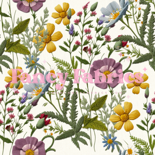 Wildflower Embroidery | PREORDER | By The Yard