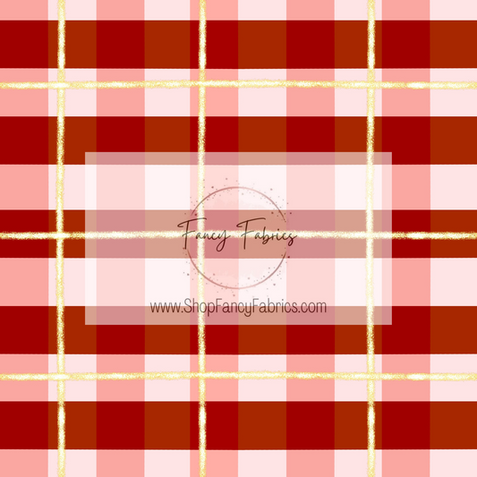 Red + Gold Plaid | PREORDER | By The Yard