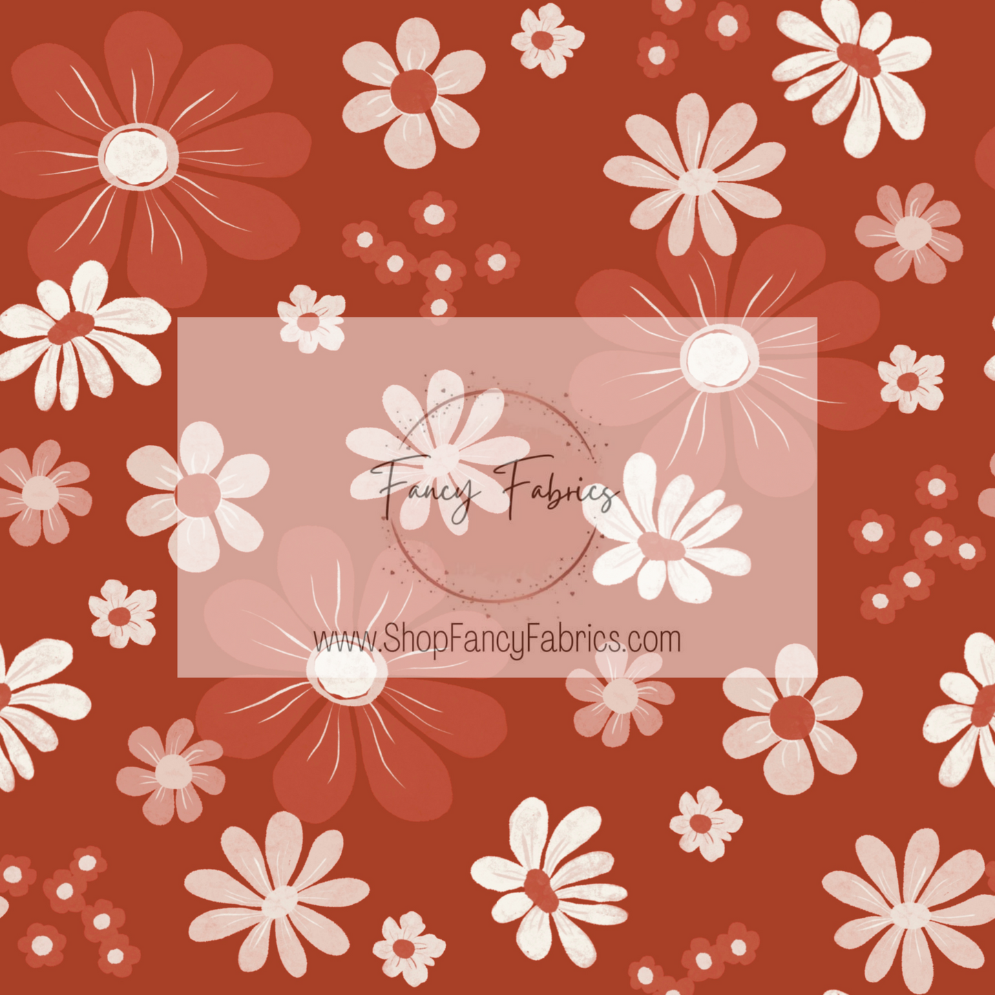 Groovy Flowers (Red) | PREORDER | By The Yard