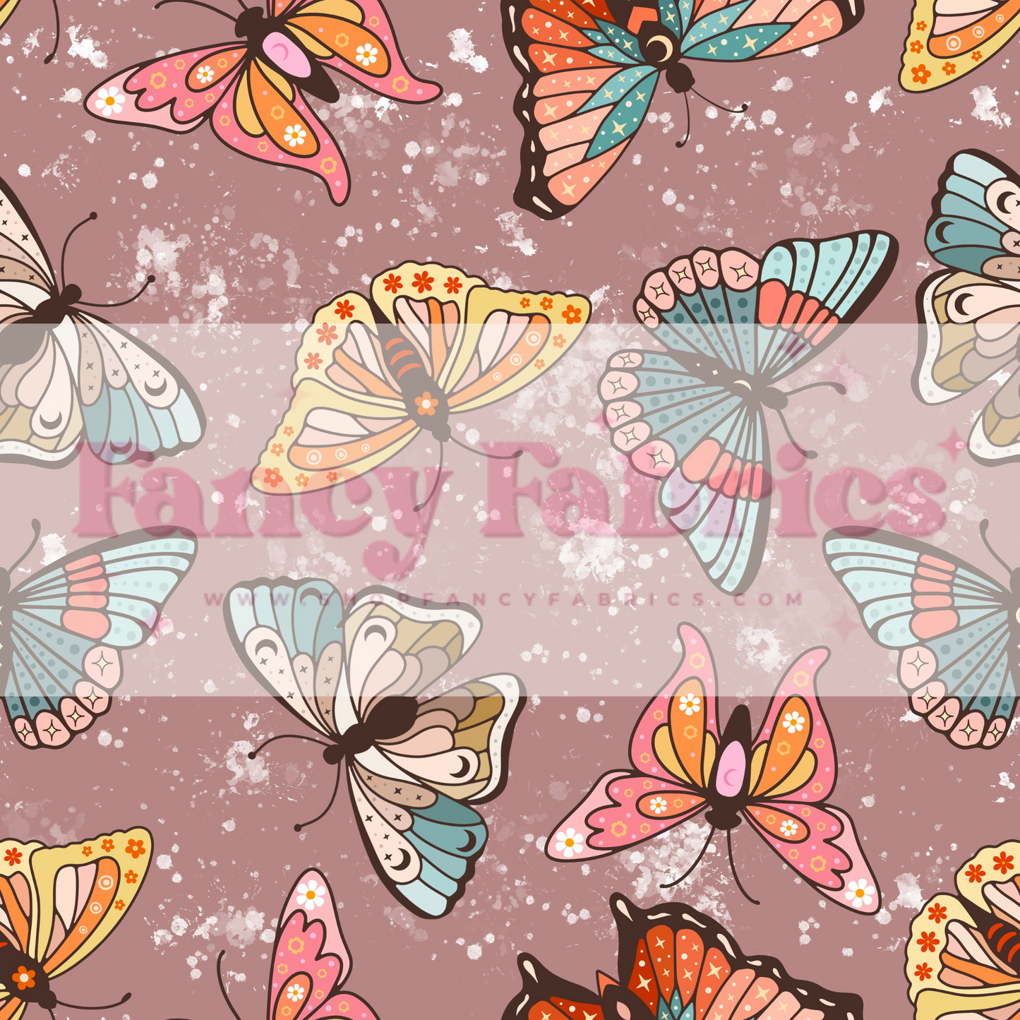 Colorful Butterflies (Mauve) | PREORDER | By The Yard
