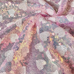 Light Pink | Heart Sequin Mesh