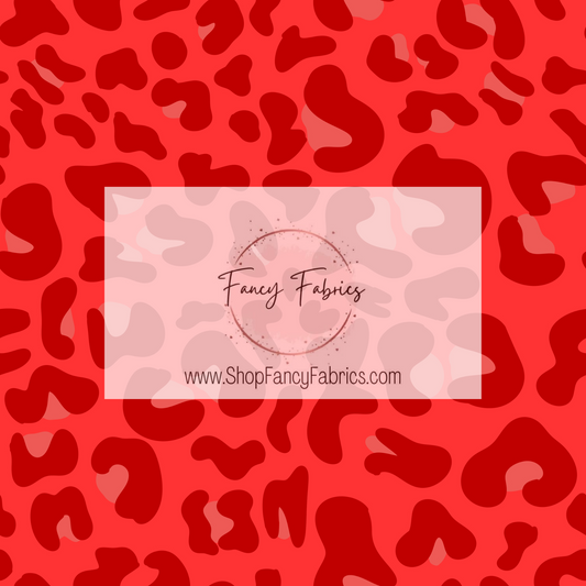 Bright Red Leopard | PREORDER | By The Yard